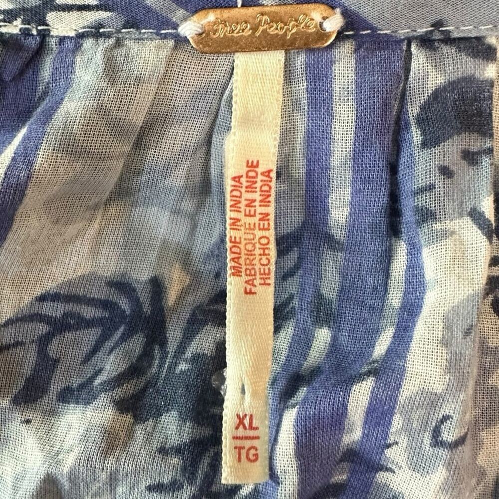 Free People Dainty Ruffle Cottage Garden Wonders Maxi Dress in Blue Combo XL - Picture 8 of 12